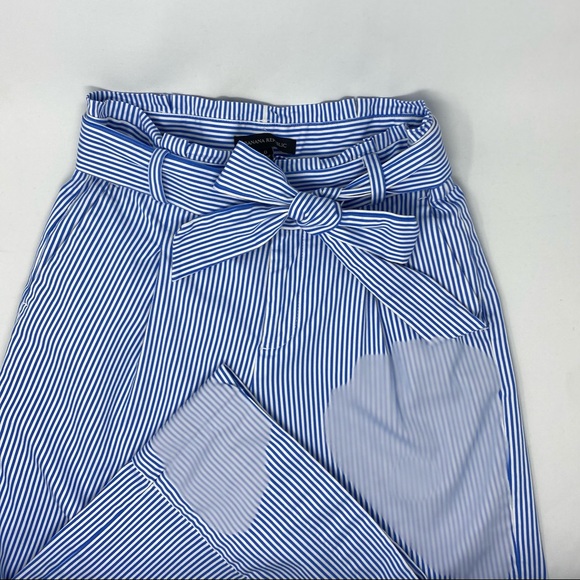 Banana Republic Pant Sz 0 Wide Leg Crop Stripe - Picture 6 of 8